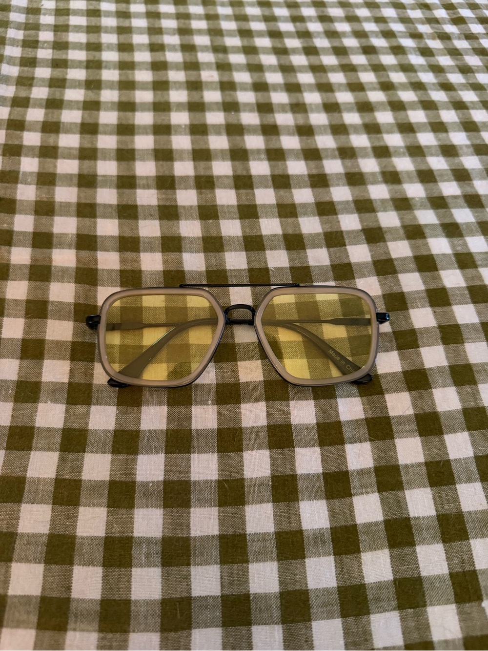 Free People Yellow Lens Aviator-Style Sunglasses